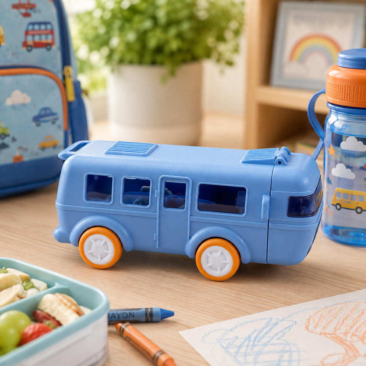 S.G 500 ML Plastic Bus-Shaped Drinking Bottle