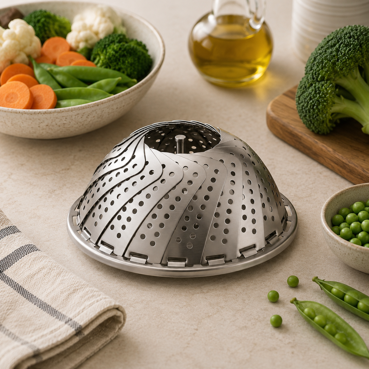 Shengya Stainless Steel Foldable Steamer Basket