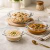 Flora 3-piece Glass Casserole Dish Set