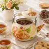 Enamel 2.5-Liter Cream Rose Tea Pot