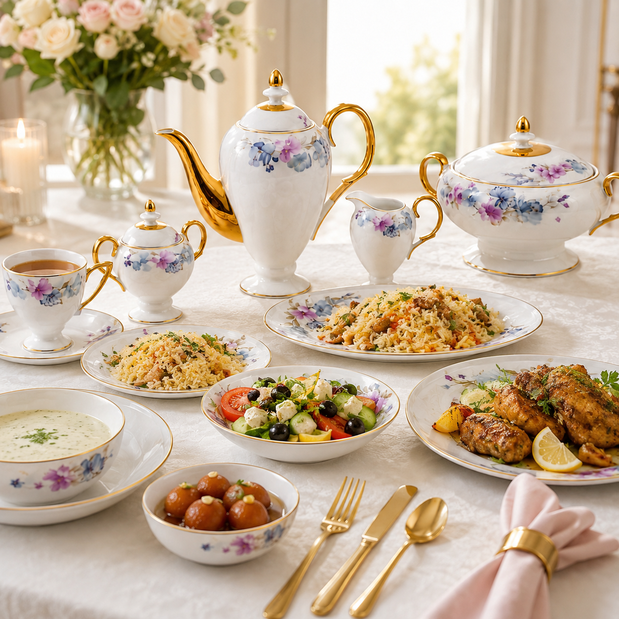 Royal 61-Piece 8-Serving Super Bone Dinner Set HN-Series
