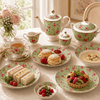 Royal FY Mint Rose Garden 61-Piece Bone China Dinner Set for 8
