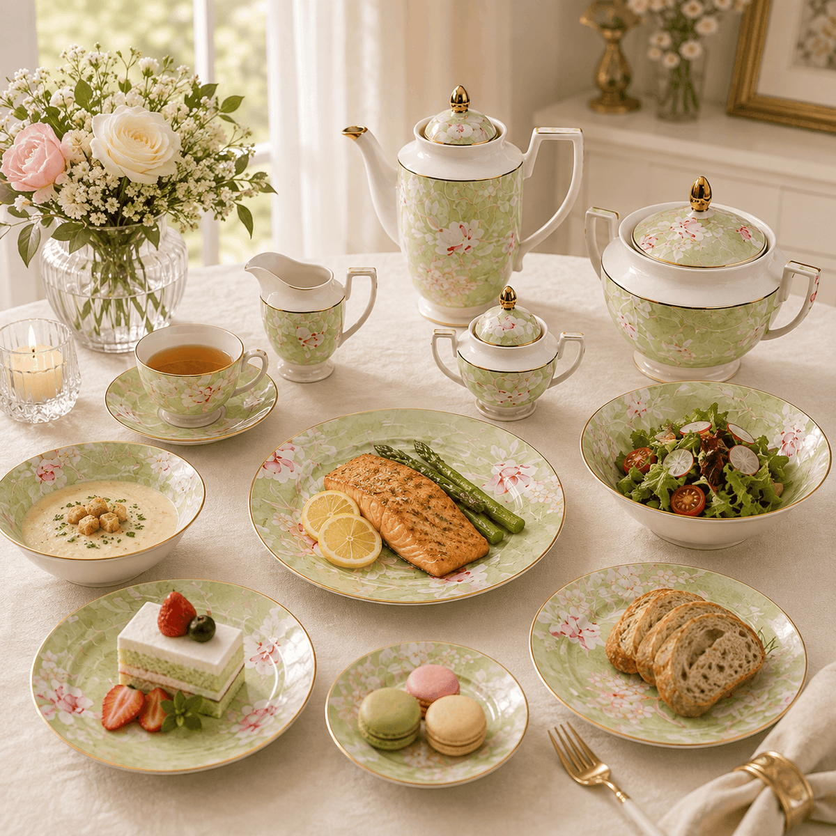 Royal 61-Pieces 8-Serving New Bone Dinner Set SN-Series Kaka Bawa Sons