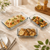 Danny Home 3-Piece Borosilicate Glass Rectangular Tray Set