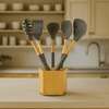 6-Piece Non Stick Silicone Kitchen Utensil Set With Wooden Stand