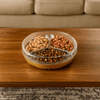 3-Portion Round Acrylic Dry Fruit Dish