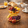 Fancy Golden 2-Tier Fruit Basket