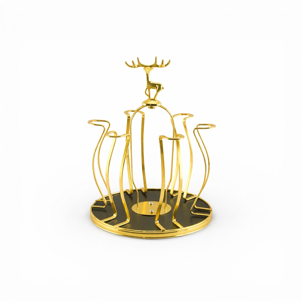 Fancy Golden Deer Glass Stand