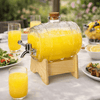 Danny Home Barrel-Shaped 2-Litre Glass Beverage Dispenser