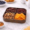 4-Portion Wooden Dry Fruit Dish With Acrylic Lid
