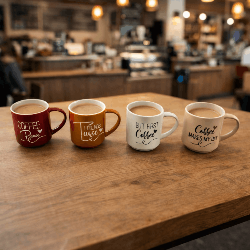4- Piece Coffee Mug Set With Stand