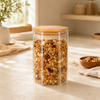 S.G Hexagonal Glass Jars With Wooden Lids