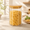 S.G Hexagonal Glass Jars With Wooden Lids