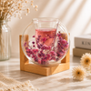 D.W.M 150 ML Double Wall Glass With Wooden Stand