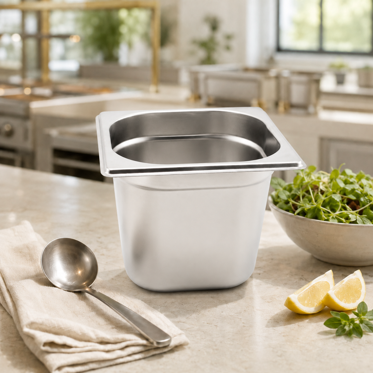 Mart 1/6 Stainless Steel Gastronorm (GN) Food Pans