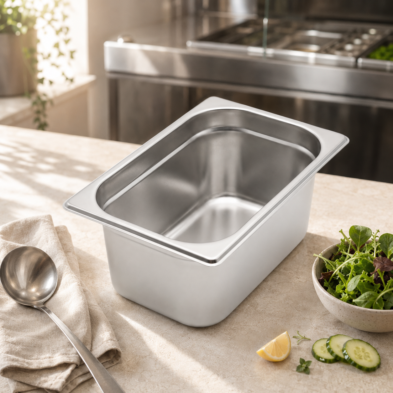 Mart 1/4 Stainless Steel Gastronorm (GN) Food Pans