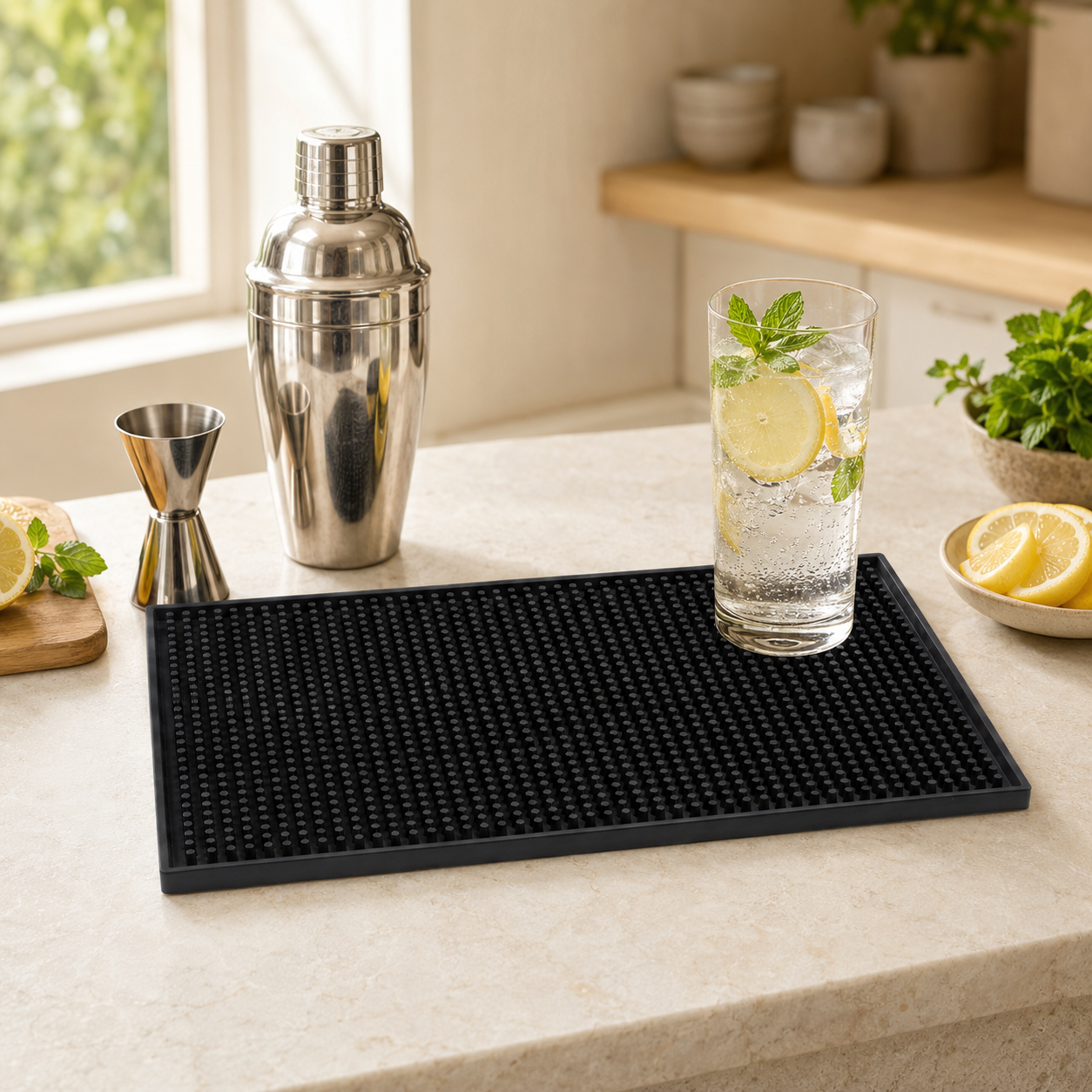 Dixie Non-Slip Silicone Black Bar Mats