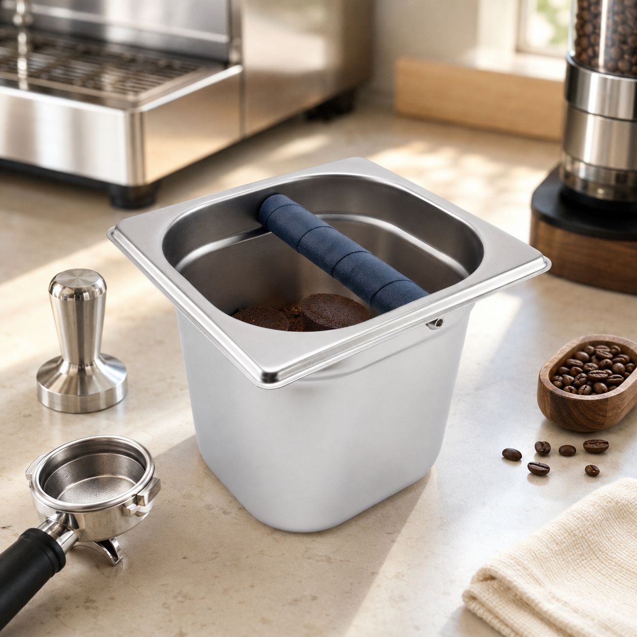 Mart Stainless Steel Coffee Pans With Black Handle