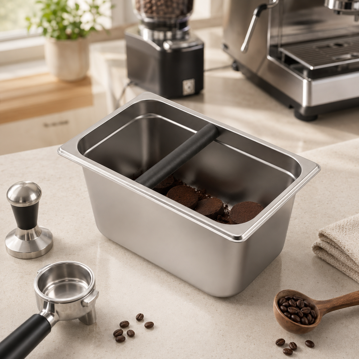 Mart Stainless Steel Coffee Pans With Black Handle