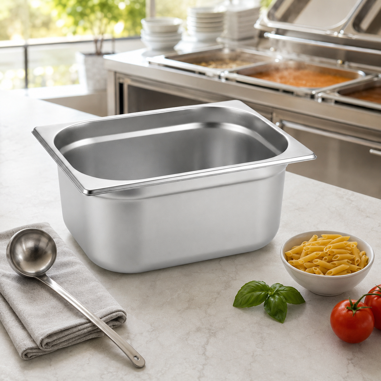 Mart 1/2 Stainless Steel Gastronorm (G.N) Food Pans