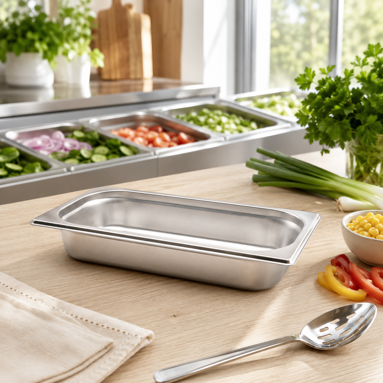 Mart 1/3 Stainless Steel Gastronorm (G.N) Food Pans