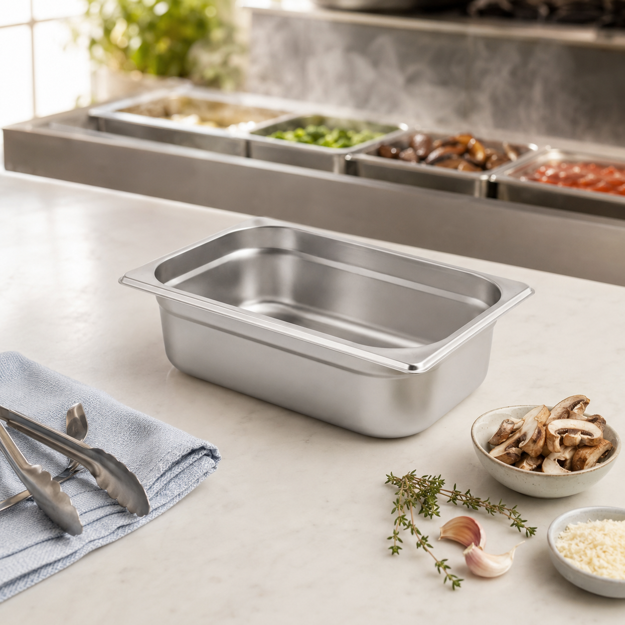 Mart 1/3 Stainless Steel Gastronorm (G.N) Food Pans