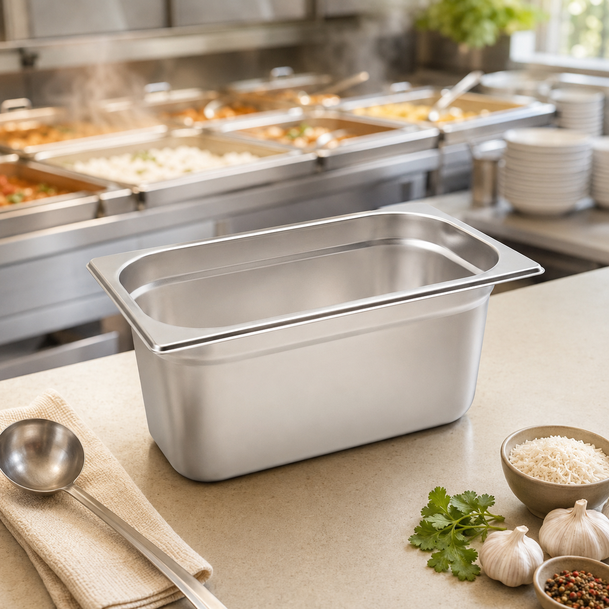 Mart 1/3 Stainless Steel Gastronorm (G.N) Food Pans