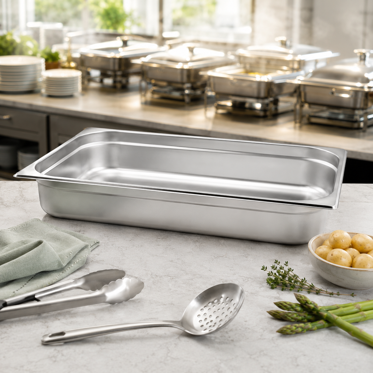 Mart 1/1 Stainless Steel Gastronorm (G.N) Food Pans