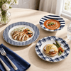 UK Parliament Navy Pattern Mix 18-Piece Ceramic Plate Set for 6