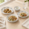 Lustra Eclipse Circle Ceramic Dinner Set, 24 Pieces