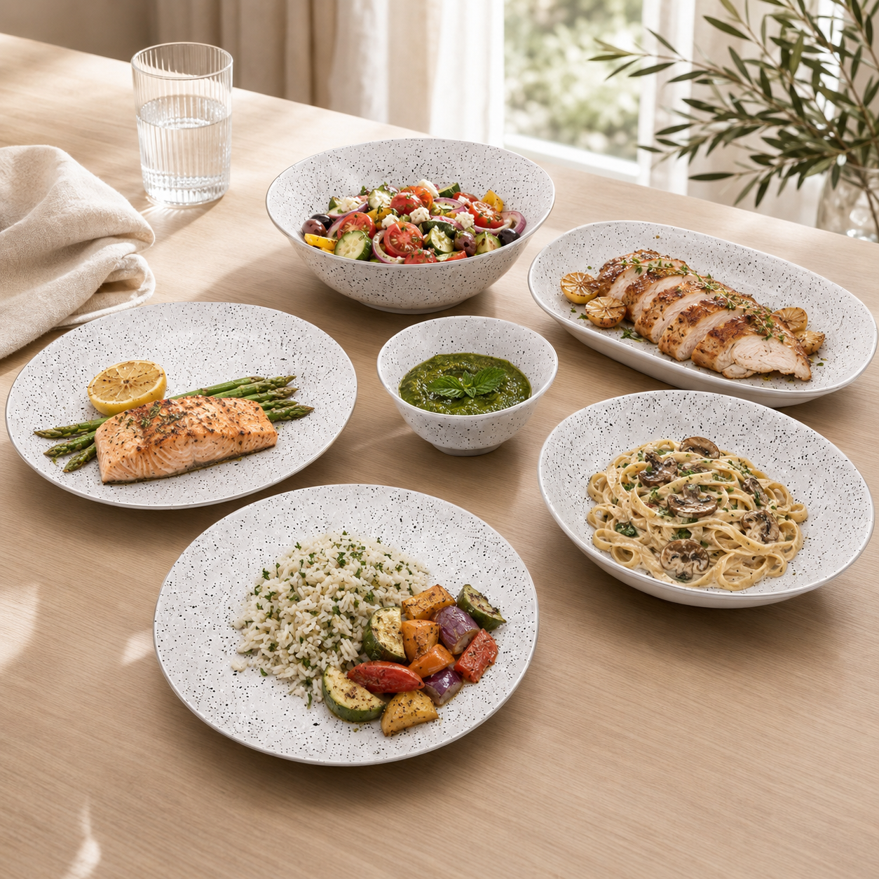 Danny Home 26-Pieces Bonne China Plate Sets