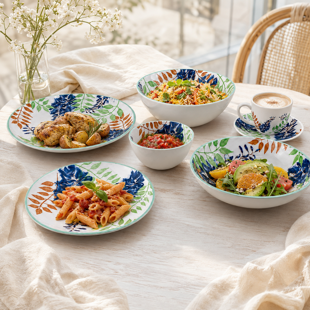 Danny Home 26-Pieces Bonne China Plate Sets