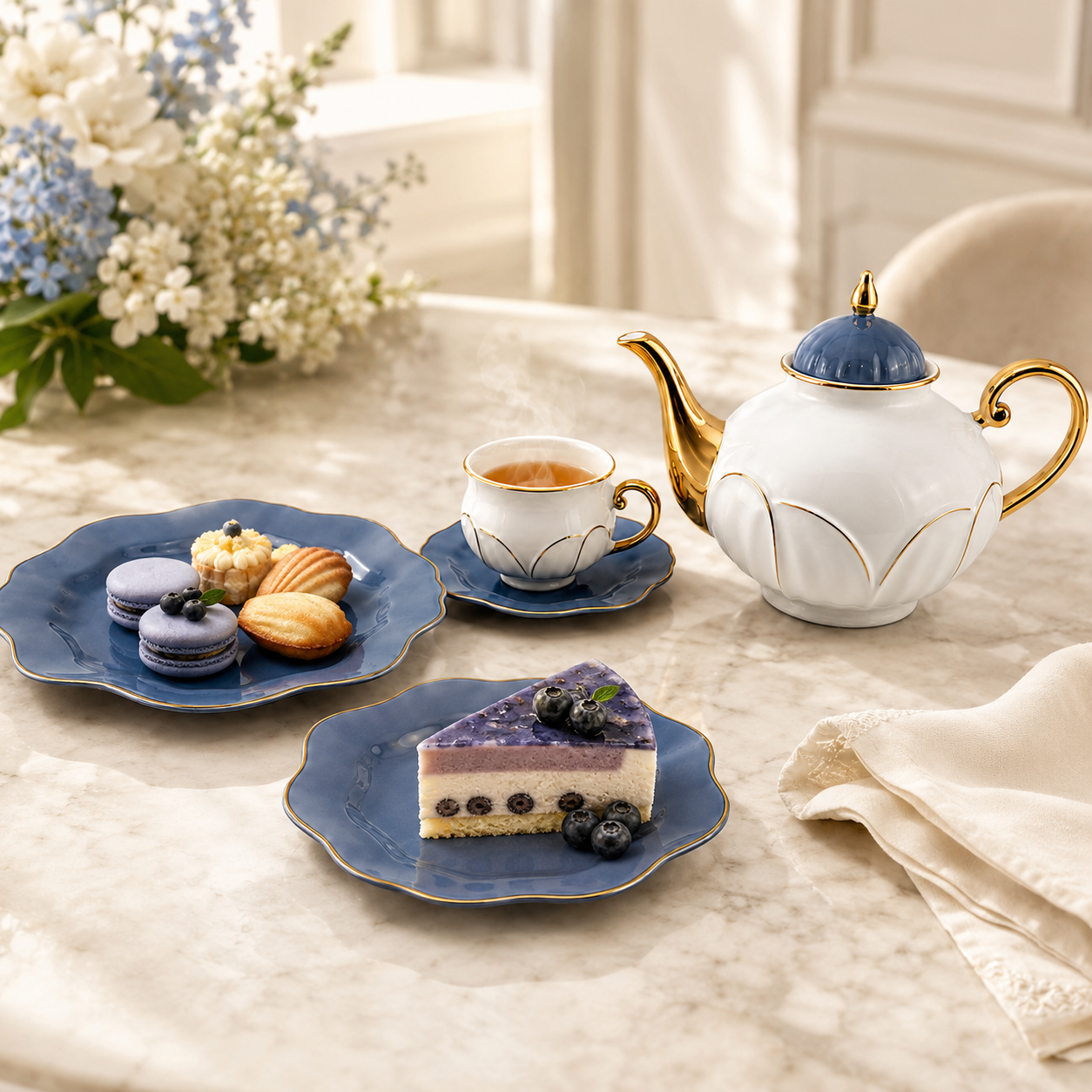 Royal 24-Piece, 6-Serving Fine Porcelain Tea Sets