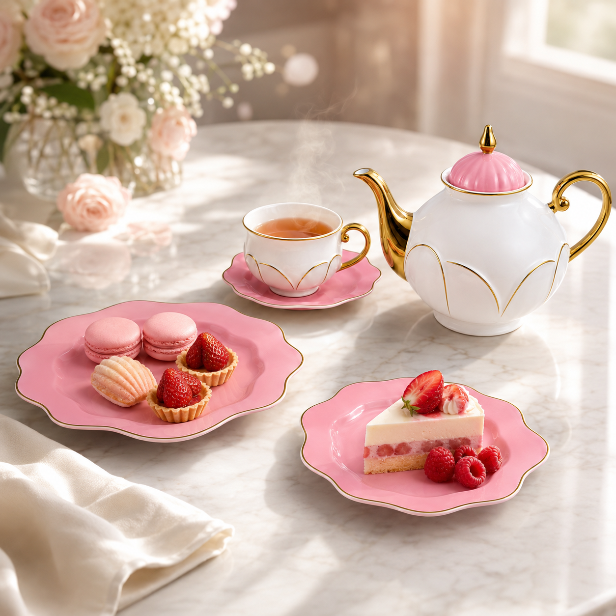 Royal 24-Piece, 6-Serving Fine Porcelain Tea Sets
