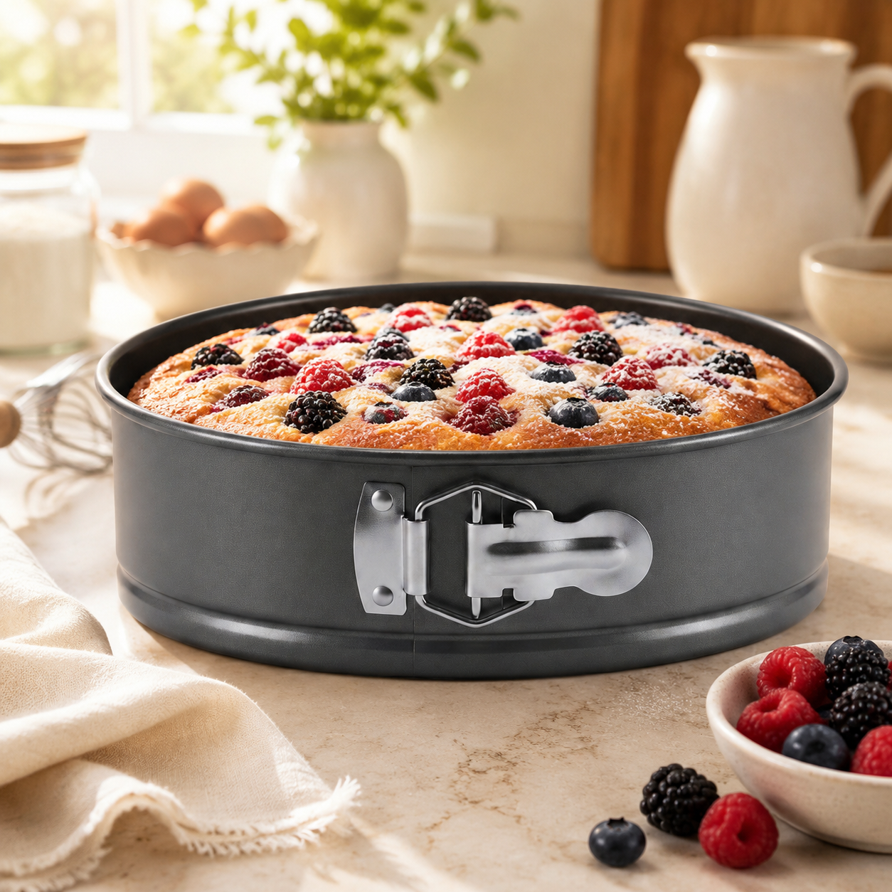 Kings Black Metal Round Cake Moulds