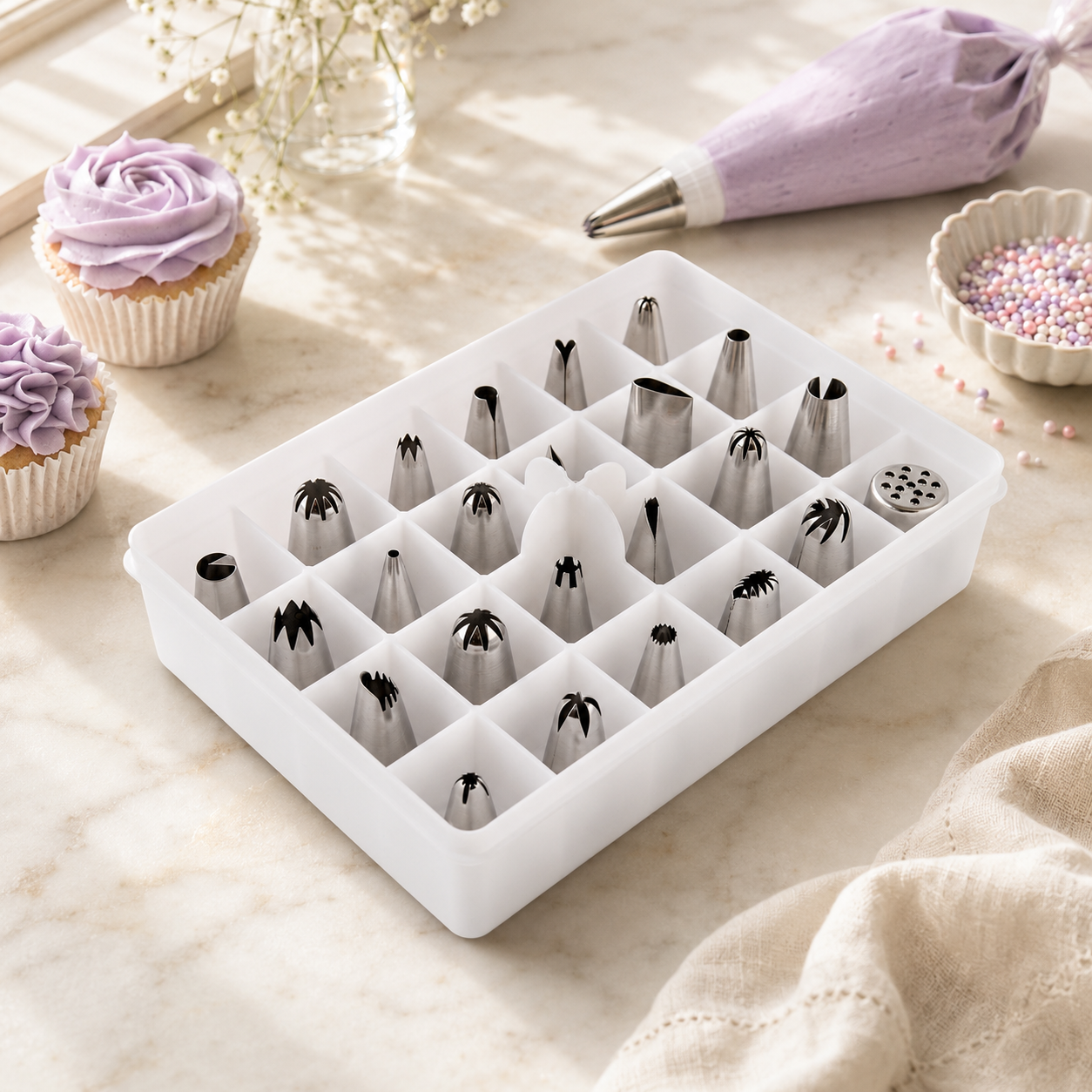 Crest 24-Pieces Stainless Steel Icing Nozzles Set