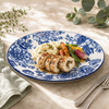 Gupan 10-Inches Blue Flower Ceramic Flat Plate