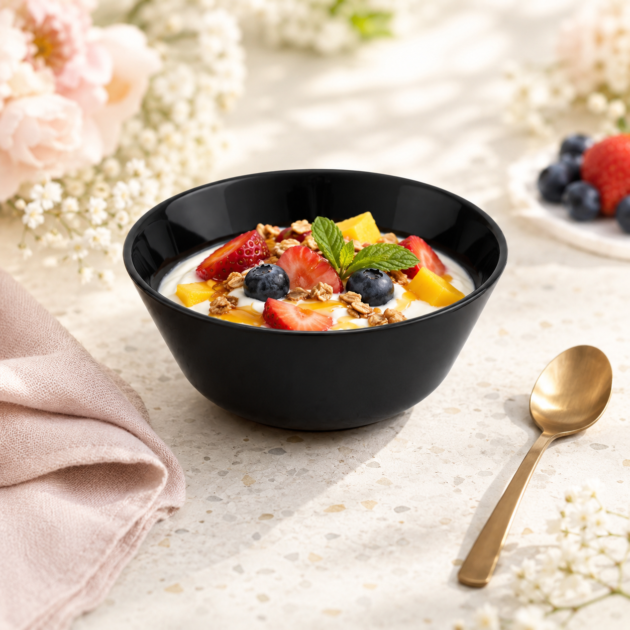 Home Table Black Marble Serving Bowls