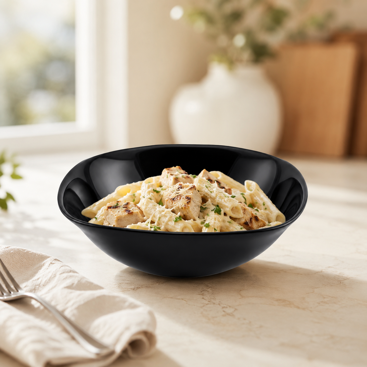 Home table Matt Black Marble Square Serving Bowls