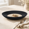 Home Table 8-inches Opal Black Marble Soup Plate