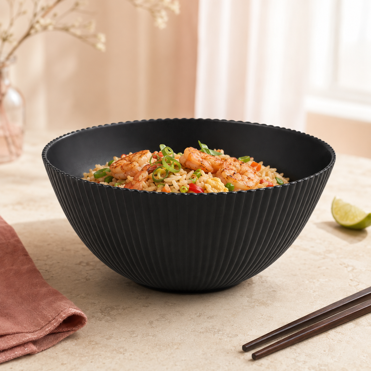 Home Table Opal Black Marble Serving Bowls