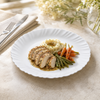 Luminarc 10-Inches Feston White Marble Flat Plate