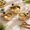 T.D.L Stainless Steel With Electric Golden Coating Noodle Soup Pot Set