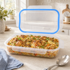 Home Table 2.65-Liter 2.5Kg Light Blue Plastic Food Container With Lock Lid