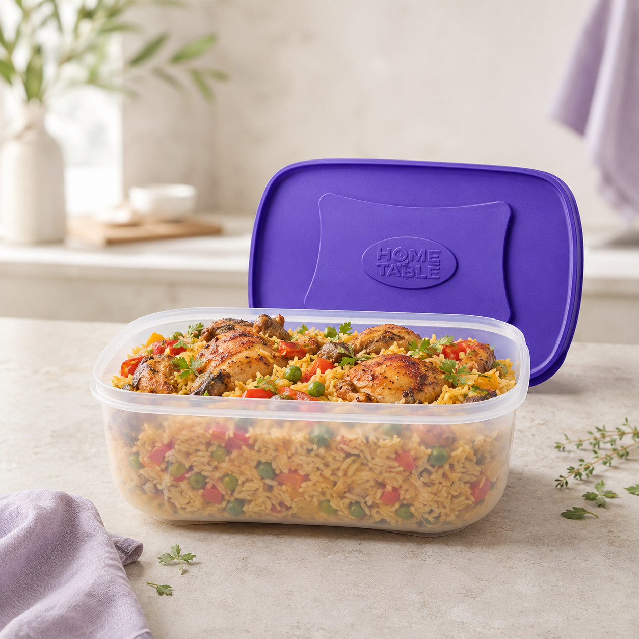 Home Table 2-Liter 1.9Kg Plastic Food Containera