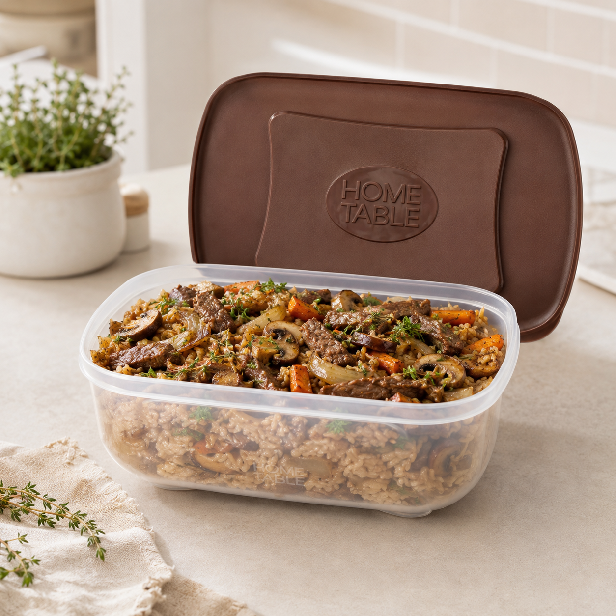Home Table 2-Liter 1.9Kg Plastic Food Containera