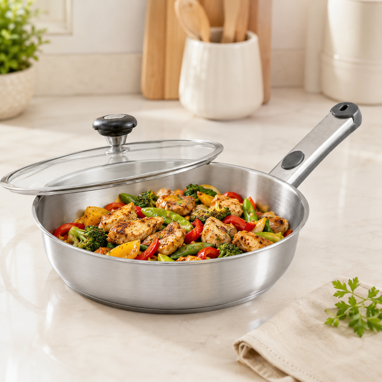 Alpha Stainless Steel Non-Induction Frying Pans