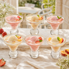 Deli G-Line 140 ML 6-Piece Gold Rim Crystal Ball Base Glass Ice Cream Cup Set
