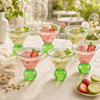 Deli 140 ML 6-Piece Emerald Ball Base Glass Ice Cream Cup Set