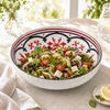 Lotus 12-Inch Embossed Ceramic Salad Bowl